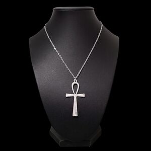 18" Silver Ankh Necklace